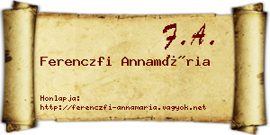 Ferenczfi Annamária névjegykártya